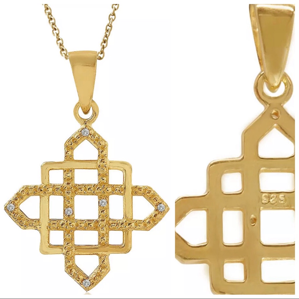 14k Gold Diamond Knot 18 Necklace